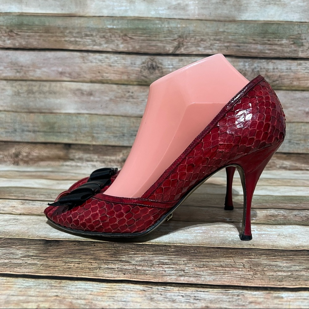 Dolce and Gabbana Laceo Peep Toe Heels